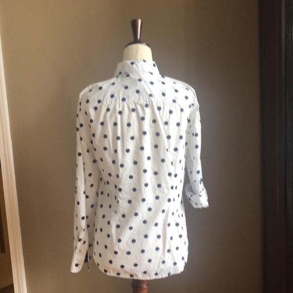 Talbots, XS, Blue Polka Dot blouse - Picture 4 of 6
